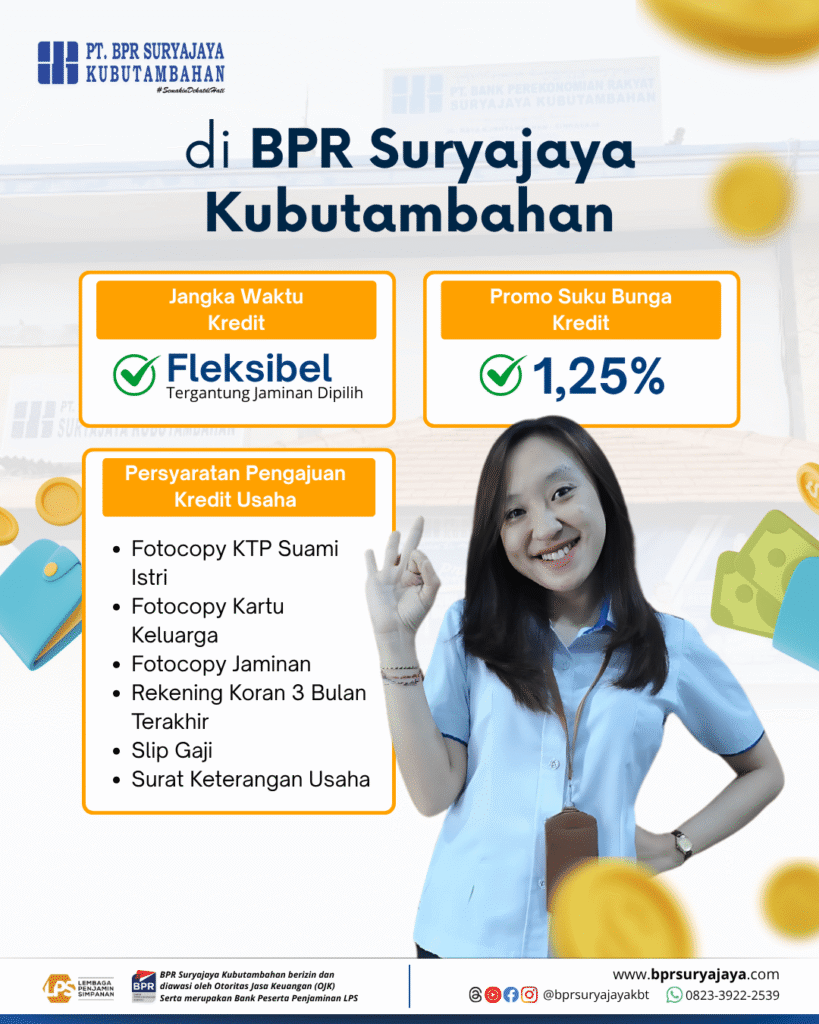 Kredit Usaha Mudah dengan Bunga Rendah 1,25% di BPR Suryajaya Kubutambahan 2 modal bisnis 2