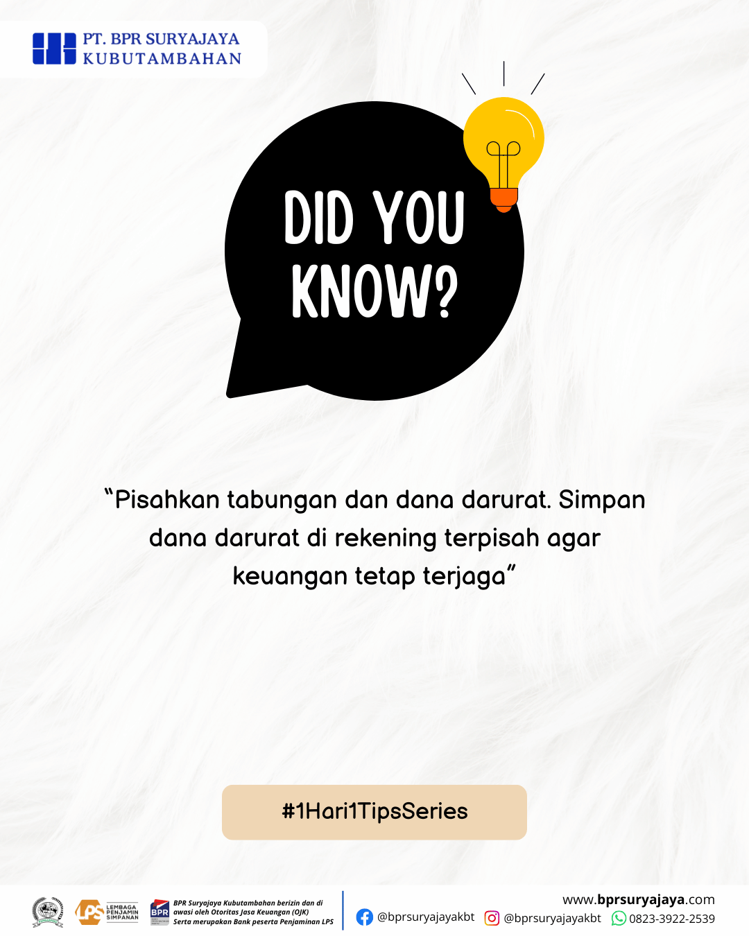 pisahkan dana darurat di rekening terpisah